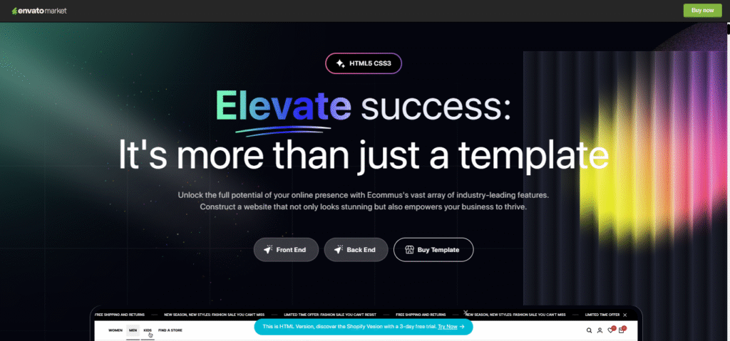Ecomus Fashion eCommerce HTML, Bootstrap Template