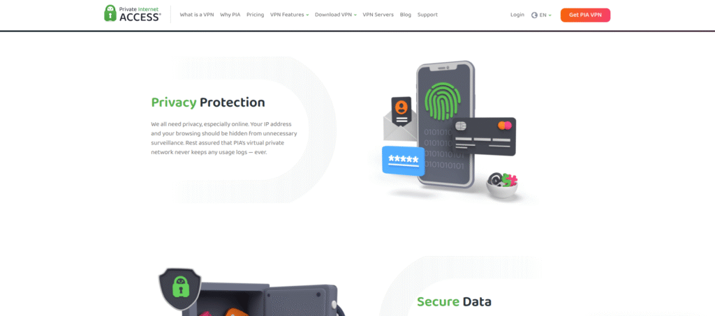 PIA VPN customization options as an alternative to Windows built-in VPN