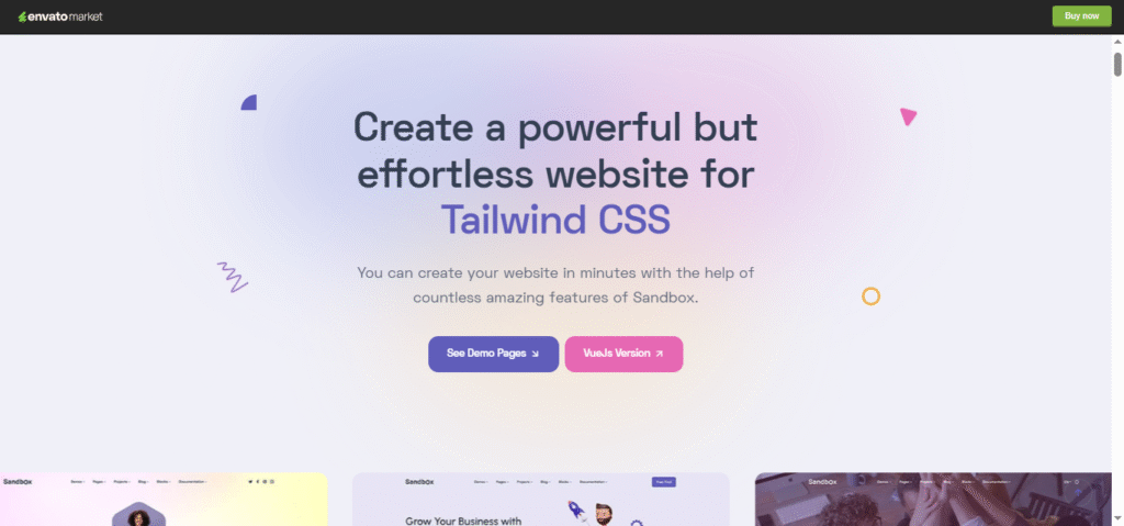 Sandbox - Tailwind CSS Modern & Multipurpose Template