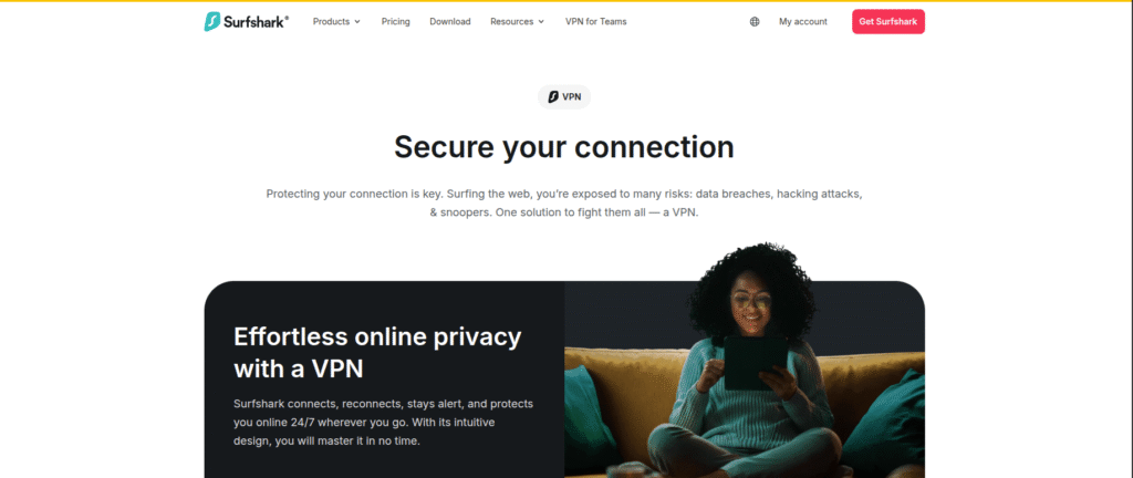 Surfshark dashboard as an alternative to Windows built-in VPN