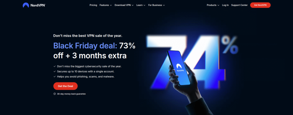 NordVPN multi-device dashboard