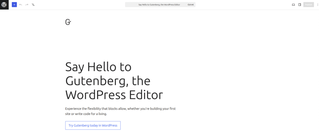 Gutenberg WordPress block builder interface