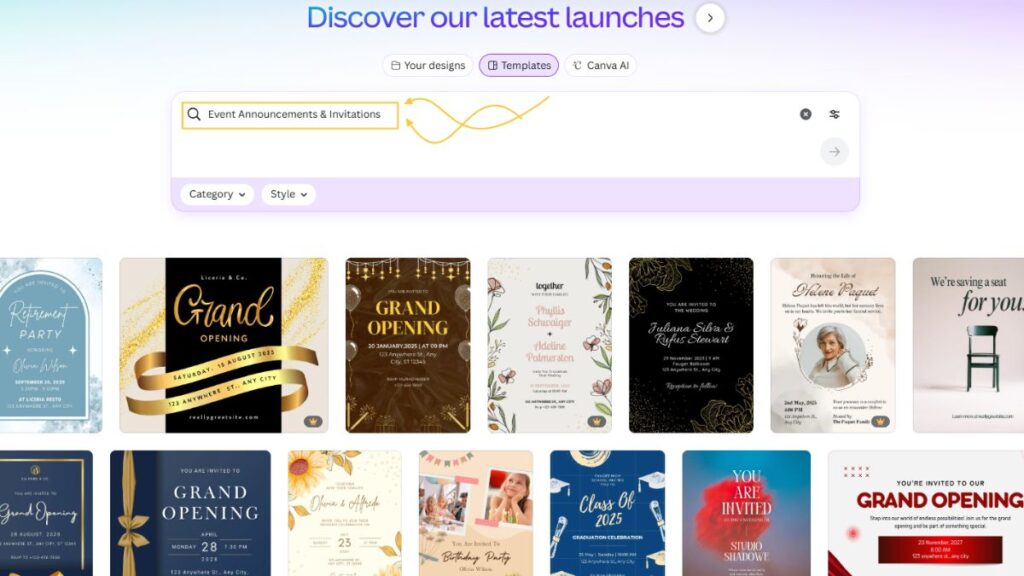 Event Announcements & Invitations