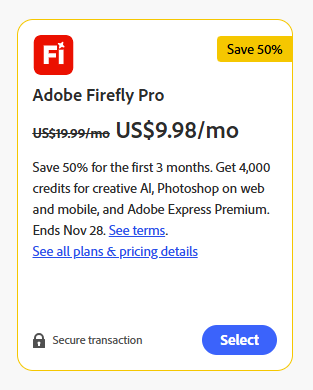 adobe firefly pro plan