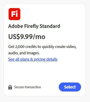 adobe firefly standard plan