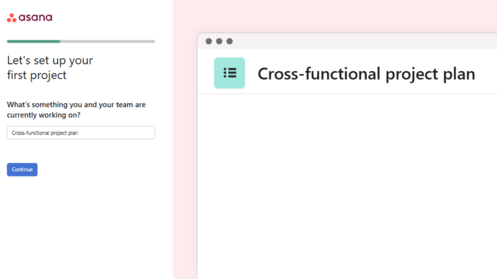 Creating a New Project in asana project management software