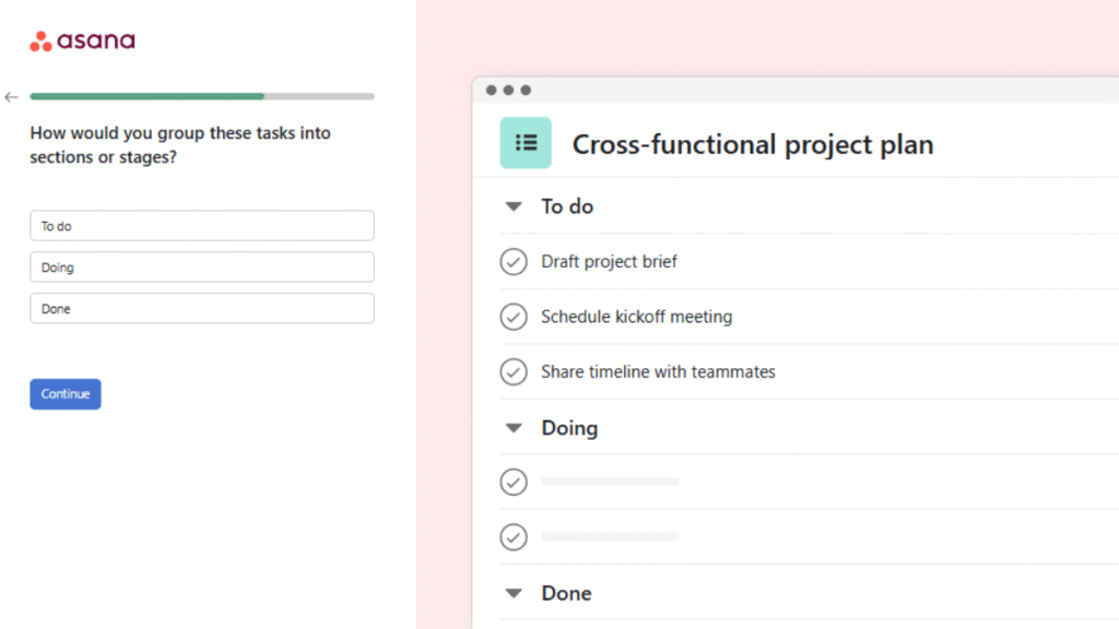 Using Sections to Organize Work