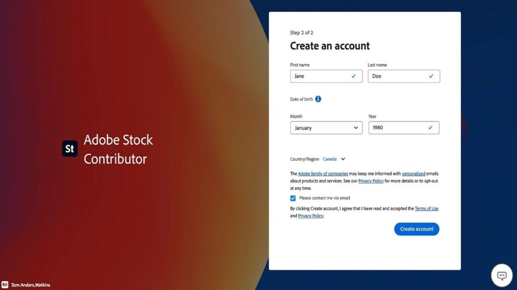 create your adobe stock contributor account