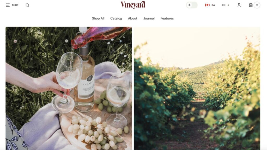 vineyard, Small Inventory Shopify Theme