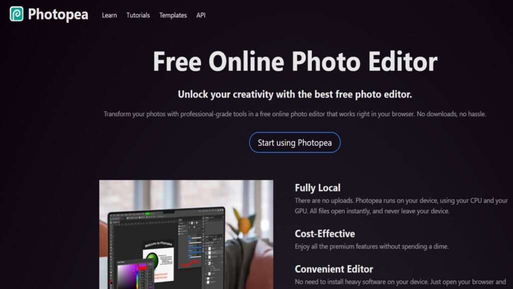 photopea, Free Photo Editing Websites