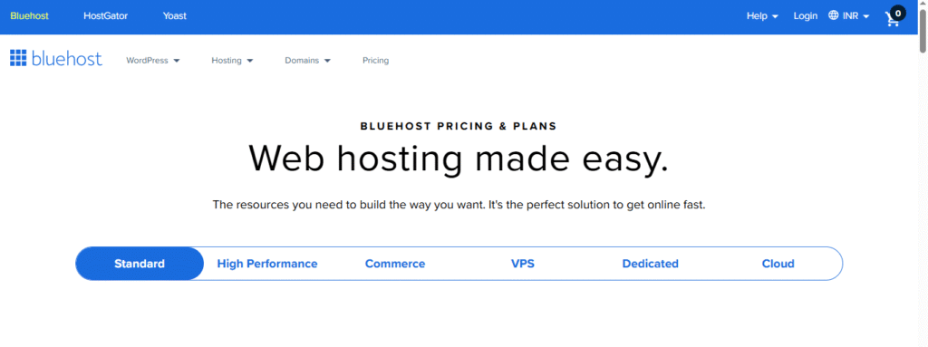 Bluehost website hosting