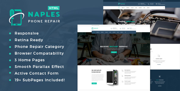 Naples – Phone & Computer Repair Shop Website Template