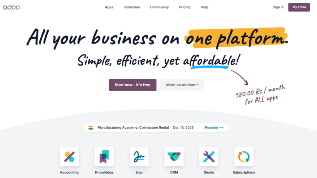 Odoo - A Best Project Management Application