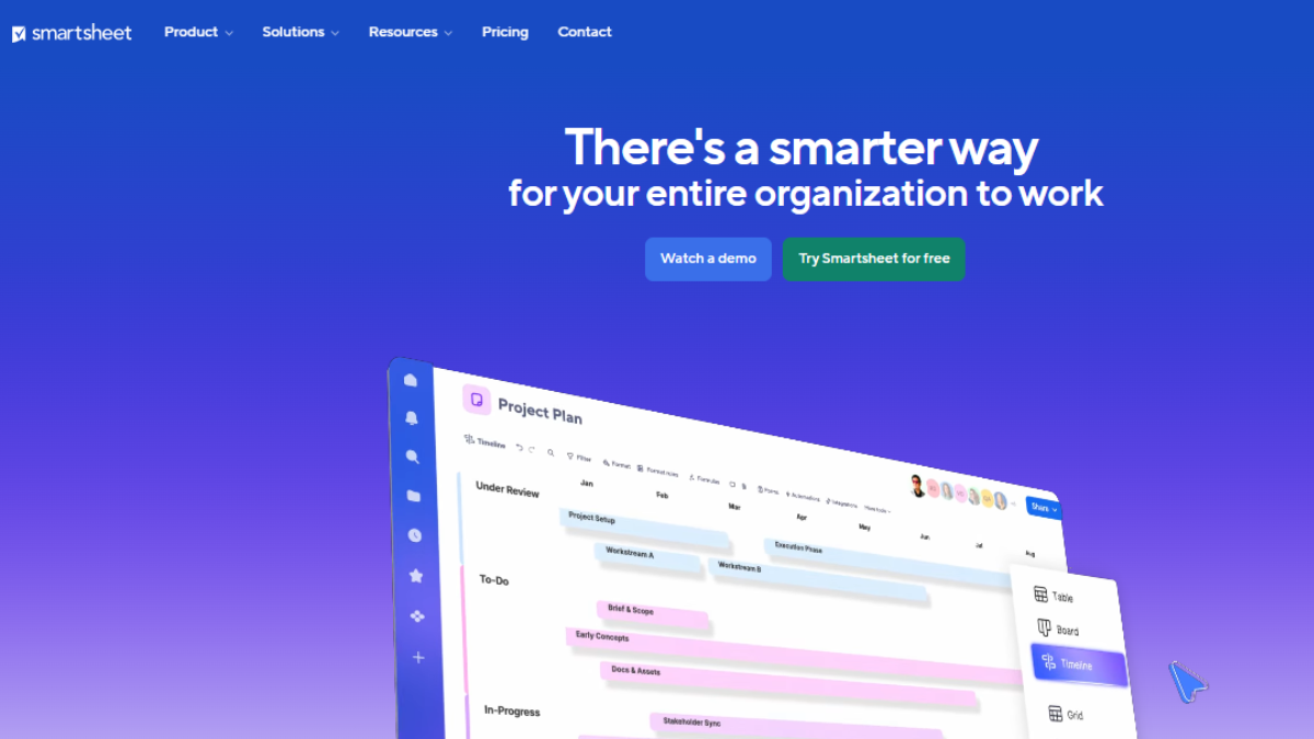 Smartsheet- A Best Project Tracking Software