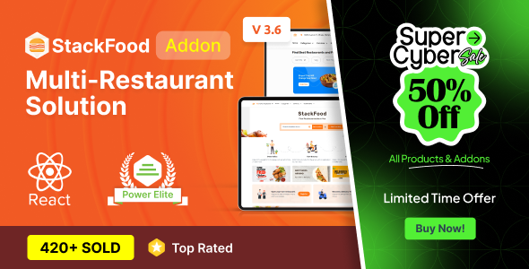 StackFood – Multi Restaurant Online Food Delivery Solution