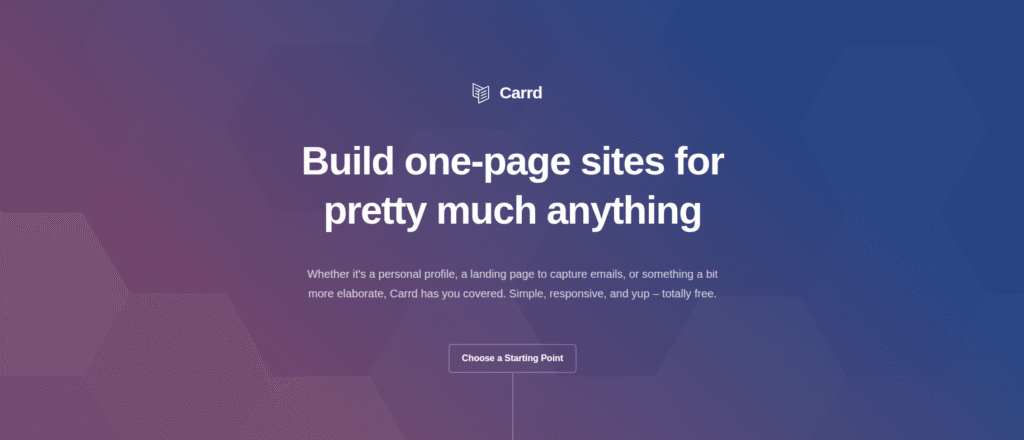Carrd webpage creator tool