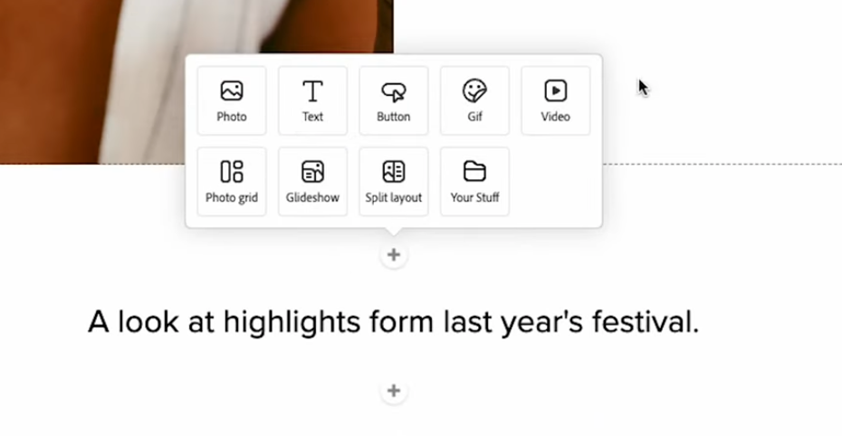 content addition in adobe 