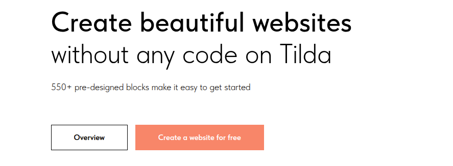 Tilda website building platform