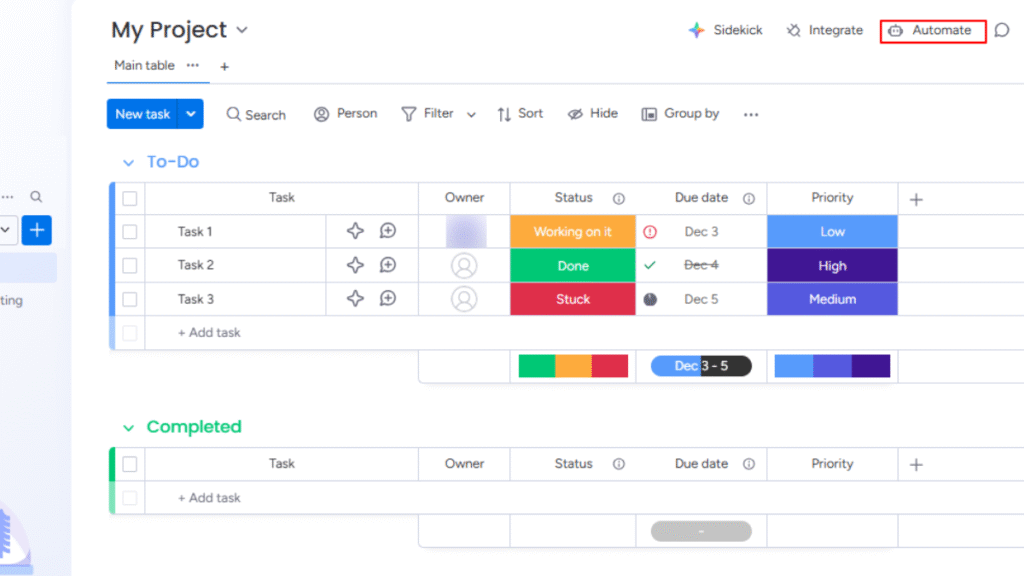 Setting up Basic Automations