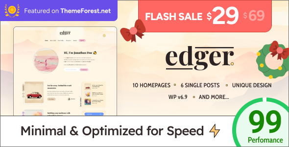 Edger- Modern Lightweight Blog for WordPress