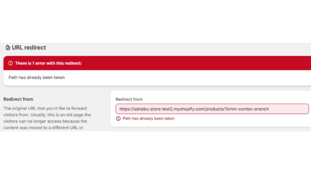 shopify duplicate redirects