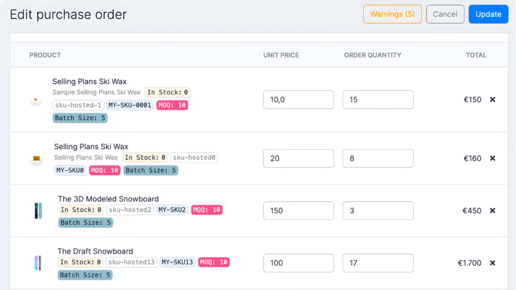 Purchase Orders in shopify, Inventory Management on Shopify