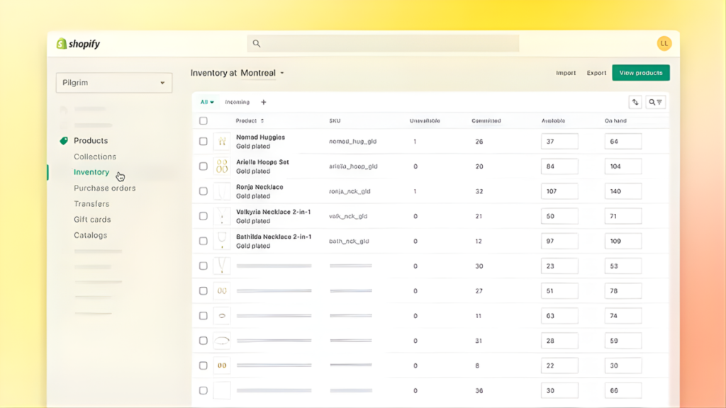 Adding Your Initial Inventory Quantities, Inventory Management on Shopify