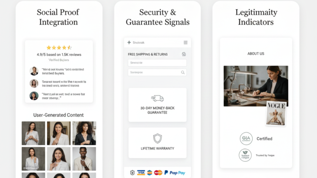 Trust-Building Features , Shopify jewelry websites