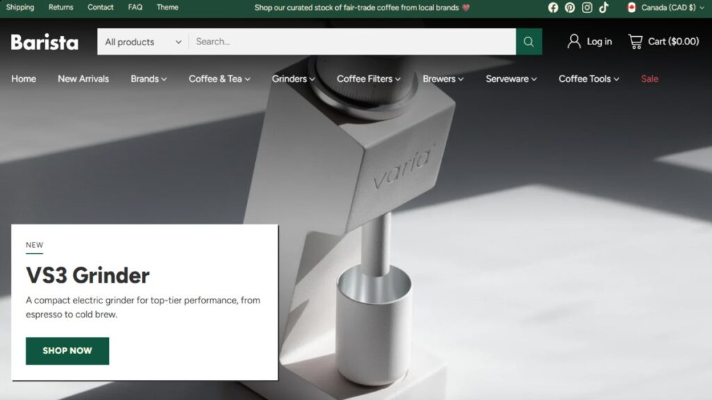 barista, Large Inventory Shopify Theme