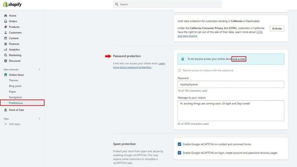 launch shopify store
