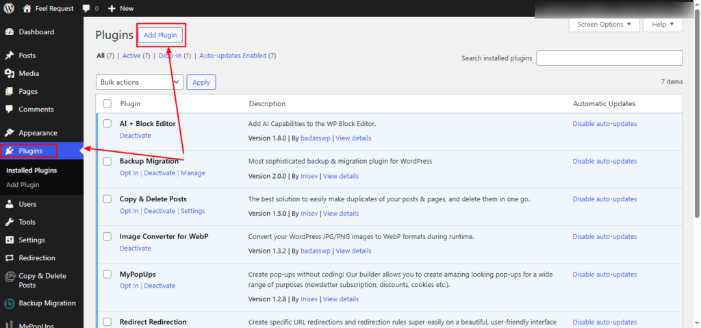 Install the Plugin from the WordPress Directory