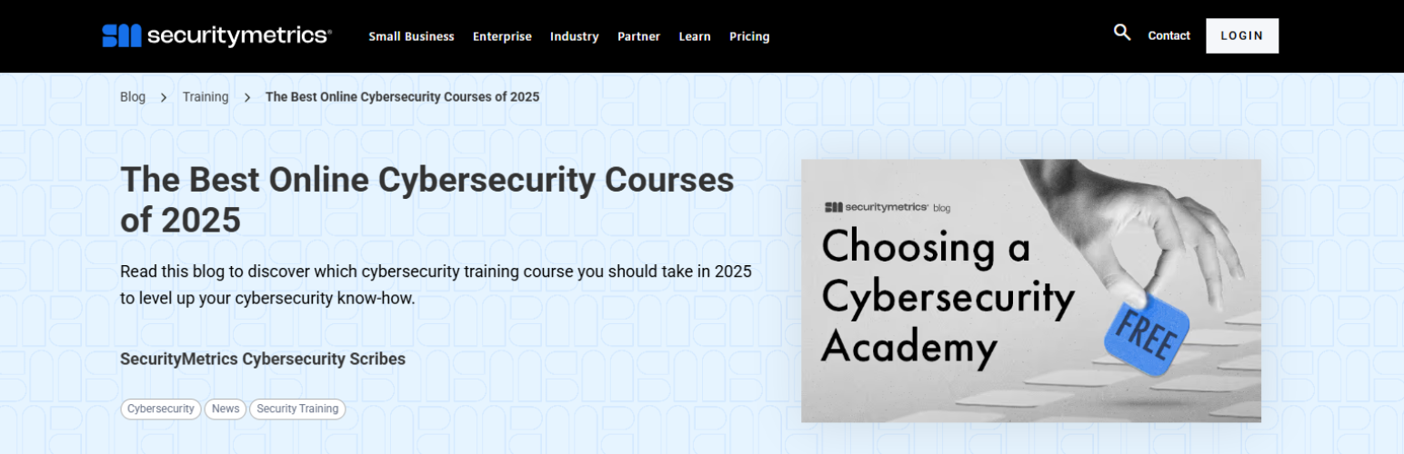 SecurityMetrics Best Online Cybersecurity Courses
