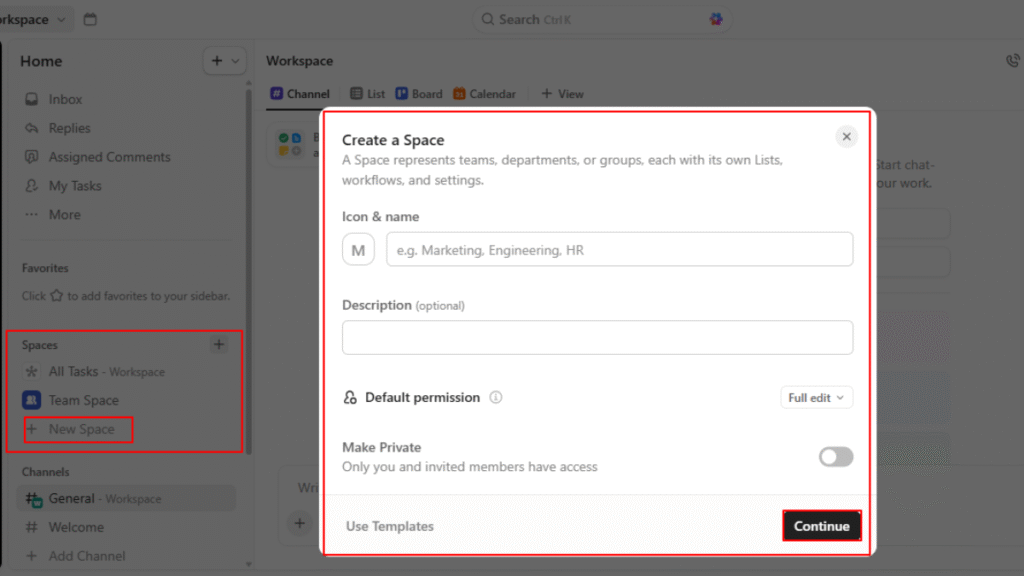 SEtting spaces and lists