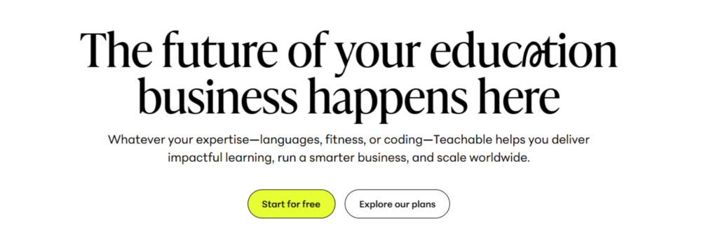 Teachable Online courses platform