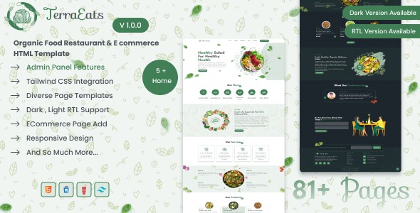 TerraEats - Organic Food Restaurant & Ecommerce HTML