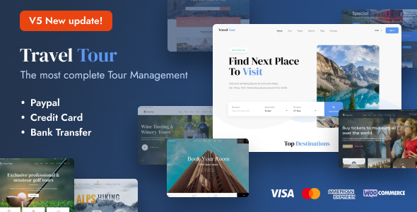  Travel Tour – Travel Booking WordPress Theme