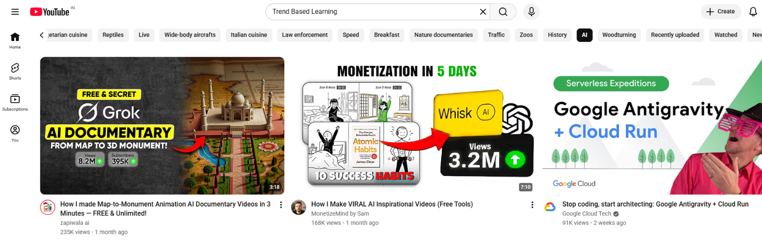 Youtube Trend Based Learning